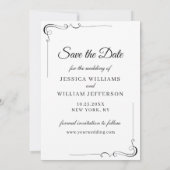 Gewoon elegante foto bruiloft minimalistisch eenvo save the date (Achterkant)