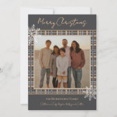 Gewoon elegante grijze taupe geplakt kerst feestdagenkaart (Voorkant)