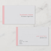 Gewoon elegante moderne, eenvoudige roze streep wi visitekaartje (Voorkant / Achterkant)