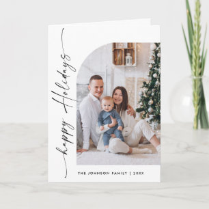 Gewoon elegante stijlvolle 3 FOTO Kerstmis Groet Feestdagen Kaart