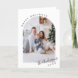 Gewoon elegante stijlvolle 6 FOTO Kerstmis Groet Feestdagen Kaart