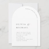 Gewoon elegante typografie moderne boog bruiloft kaart (Voorkant)