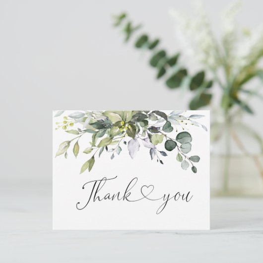 Gewoon elegante Waterverf eucalyptus dank u Briefkaart (Staand voorkant)