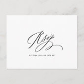 Gewoon elegante zwart-wit bruiloft RSVP Briefkaart (Voorkant)