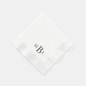 Gewoon elegante zwarte monogram munt cocktail servet (Hoek)
