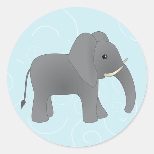 Gewoon Elephant Ronde Sticker (Voorkant)