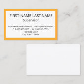 Gewoon en eenvoudig Visitekaartje voor Supervisor (Voorkant / Achterkant)