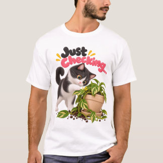Gewoon even controleren! Grappige Tuxedo Kat T-Shi T-shirt
