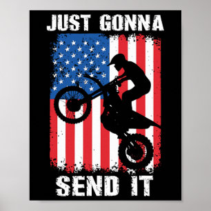 Gewoon Gaan Verzenden Het Patriottische Motocross  Poster