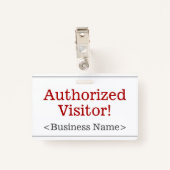 Gewoon "Geautoriseerde bezoeker!" Badge (Achterkant met clip)