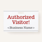 Gewoon "Geautoriseerde bezoeker!" Badge (Achterkant)