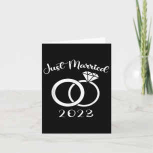 Gewoon gehuwd 2023 bruiloft Rings die overeenkomt Kaart