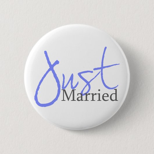 Gewoon gehuwd (blauw script) ronde button 5,7 cm (Voorkant)