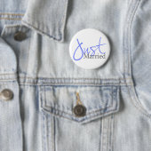 Gewoon gehuwd (blauw script) ronde button 5,7 cm (In situ)