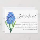 Gewoon gehuwd Blue Hydrangea na bruiloft brunch Kaart (Voorkant)