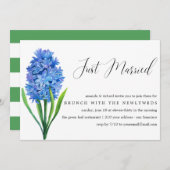 Gewoon gehuwd Blue Hydrangea na bruiloft brunch Kaart (Voorkant / Achterkant)