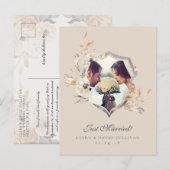 Gewoon gehuwd Briefkaart van aankondiging van onli (Voorkant / Achterkant)