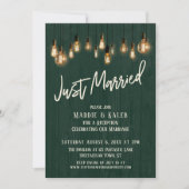 Gewoon gehuwd donkergroen hout Edison Lights Kaart (Voorkant)