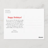 Gewoon gehuwd kerstfeest Red Modern Briefkaart (Achterkant)