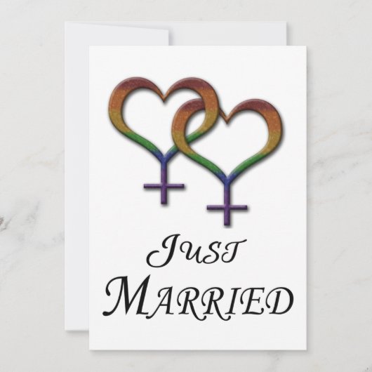 Gewoon gehuwd lesbiennes Pride Design Feestdagenkaart (Voorkant)