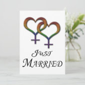 Gewoon gehuwd lesbiennes Pride Design Feestdagenkaart (Staand voorkant)