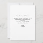 Gewoon gehuwd modern script foto minimale bruiloft aankondiging (Achterkant)