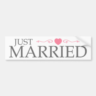 Gewoon gehuwd (roze hartrol) bumpersticker