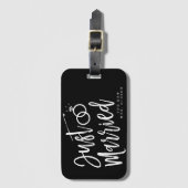 Gewoon gehuwd script | Gepersonaliseerd Bagagelabel (Voorkant (verticaal))