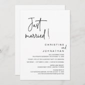 Gewoon gehuwd, weddenschap uitnodigen kaart (Voorkant / Achterkant)