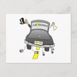 Gewoon gehuwde auto aankondigingskaart