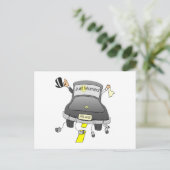 Gewoon gehuwde auto aankondigingskaart (Staand voorkant)