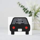 Gewoon gehuwde auto aankondigingskaart (Staand voorkant)