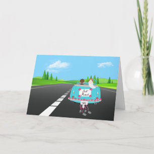 Gewoon gehuwde auto op weg kaart