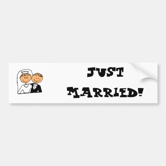 Gewoon gehuwde Bumpersticker (Voorkant)