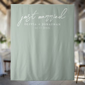 Gewoon gehuwde Elegant Calligraphy Wedding Backdro Wandkleed