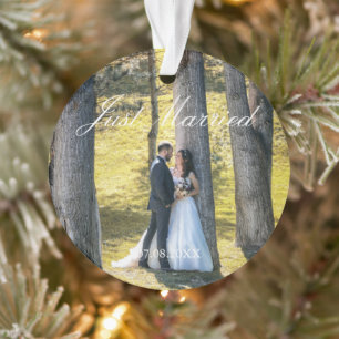 Gewoon gehuwde foto ornament