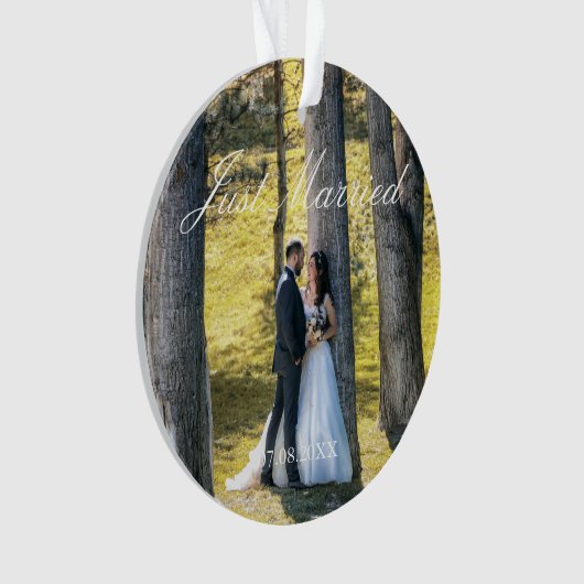 Gewoon gehuwde foto ornament (voorkant)