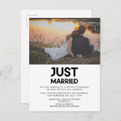 Gewoon gehuwde foto van Modern bruiloft Briefkaart (Voorkant / Achterkant)