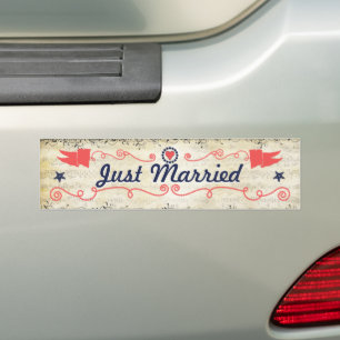 Gewoon gehuwde marinescornale marineslag Nautical  Bumpersticker