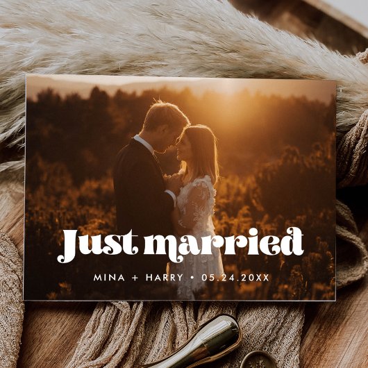 Gewoon gehuwde  retro-scriptfoto briefkaart