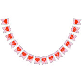 Gewoon gehuwde rode harten Roze Bunting Banner (Alle)