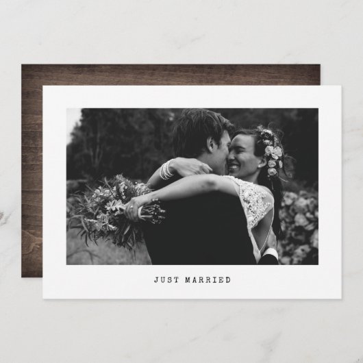 Gewoon gehuwde simpele aankondiging van een bruilo (Voorkant / Achterkant)