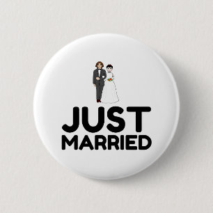 GEWOON GEMAAKT WEDDING BRIDE GROOM RONDE BUTTON 5,7 CM
