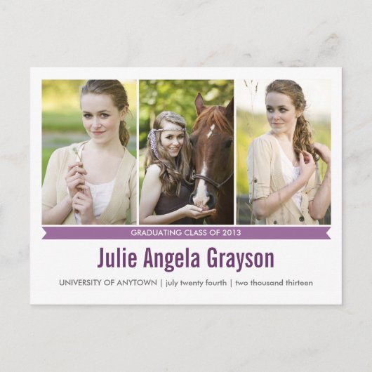 Gewoon Genius 3 foto Afstuderen Briefkaart (Voorkant)