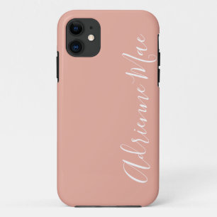 Gewoon gepersonaliseerd koraalroze iPhone 11 hoesje
