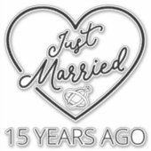 Gewoon getrouwd 15 jaar geleden sticker (Voorkant)