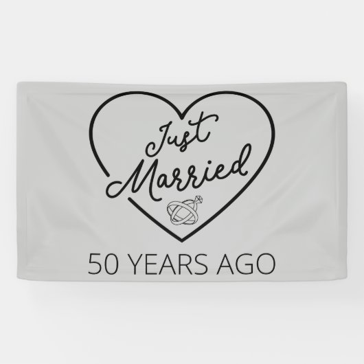 Gewoon getrouwd 50 jaar geleden III Spandoek (Horizontaal)