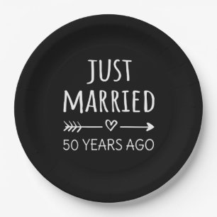 Gewoon getrouwd 50 jaar geleden... papieren bordje