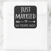 Gewoon getrouwd 50 jaar geleden... vierkante sticker (Tas)
