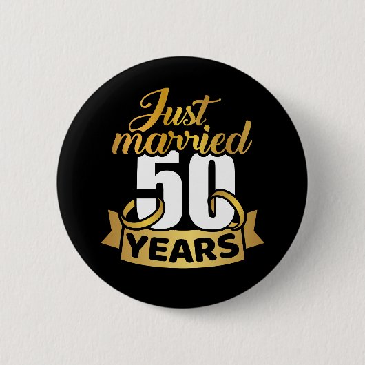 Gewoon getrouwd 50 jaar gouden bruiloft ronde button 5,7 cm (Voorkant)